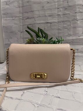 NWT Rebecca Minkoff light latteCrossbody with Gold Turn-Lock and Chain
